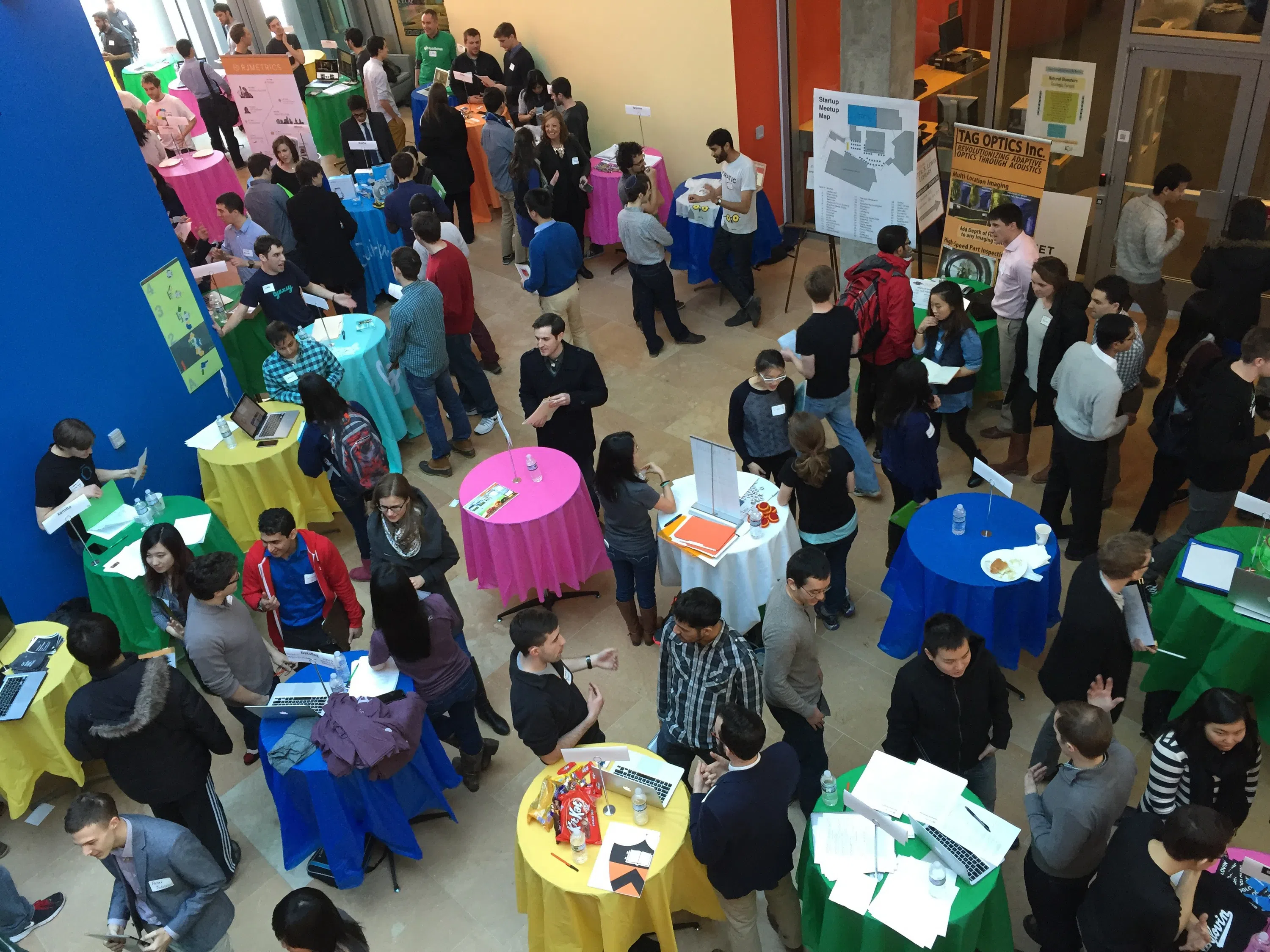People talking and mingling at the Center for Career Development Startup Fair 