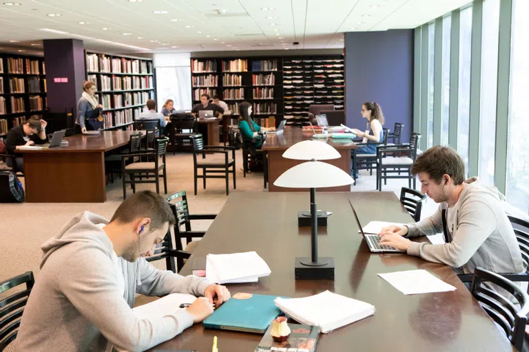 Students studying in Marquand Library