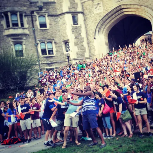 Students on the steps of Blair Arch