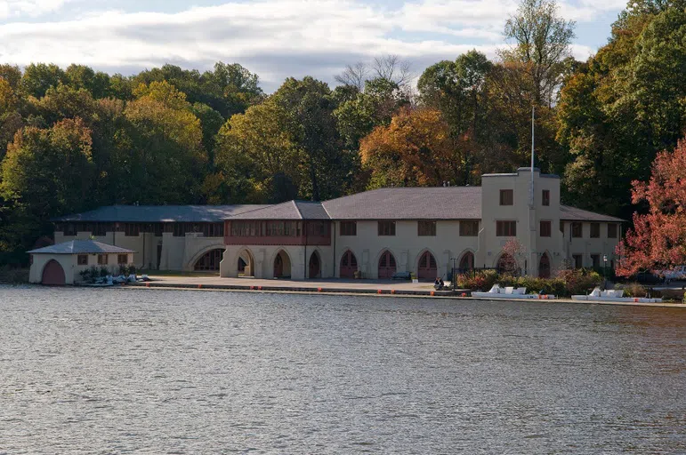 Exterior of boathouse on the water