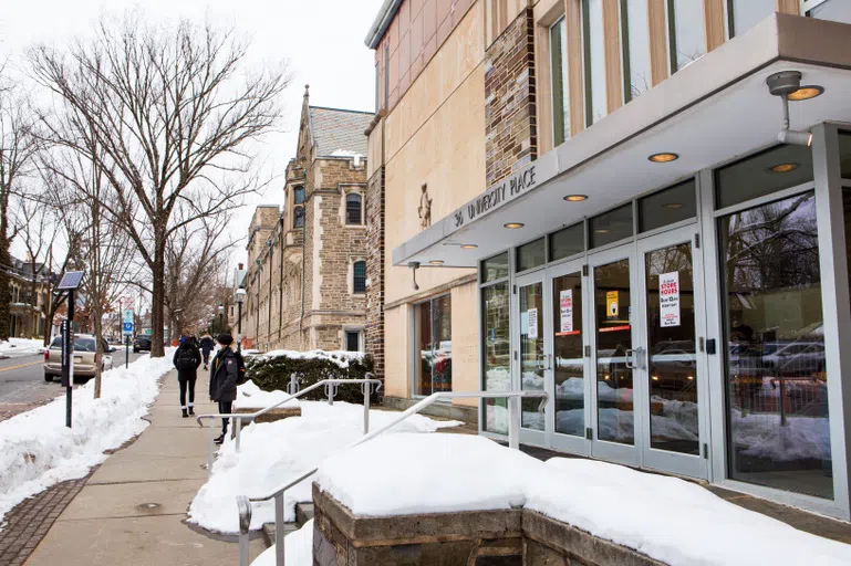 Snowy exterior of U-Store