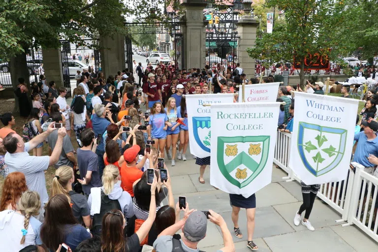 First-years walking through FtizRandolph gate for the Pre-rade.