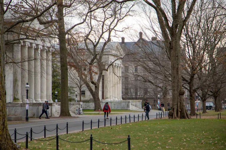 Whig Hall and Clio Hall among leaf less trees