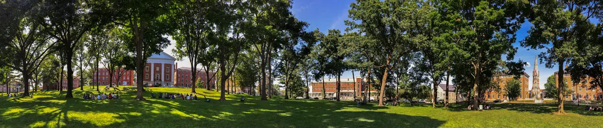 Panorama of large outdoor quadrangle