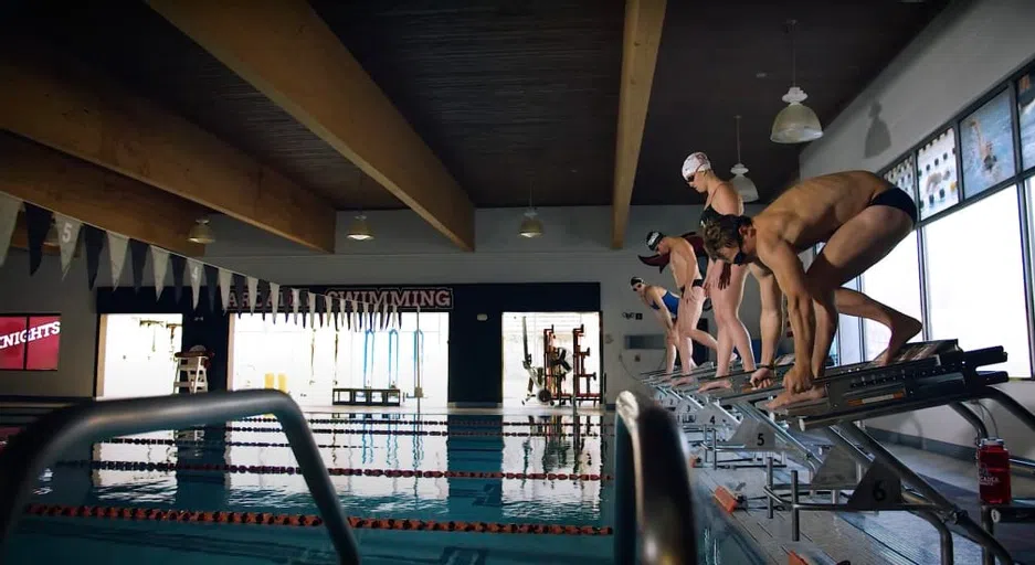 Students prepare to dive into Lenox Pool