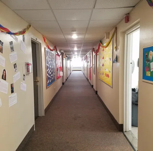 Decorated Residence Hallway