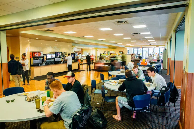 Students eating in The Dining Hall