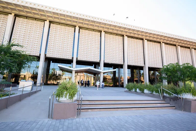 Exterior of Hayden Library.