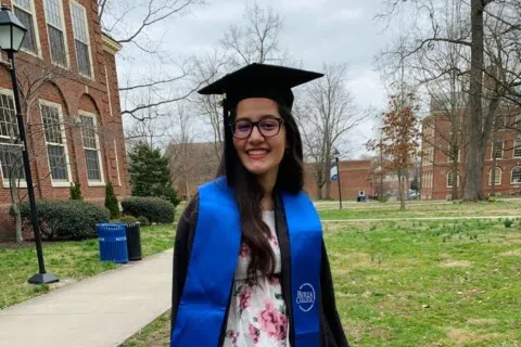 Smiling Graduating College student