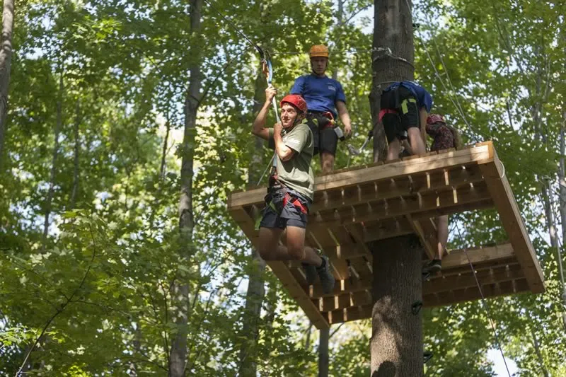 Students zipling