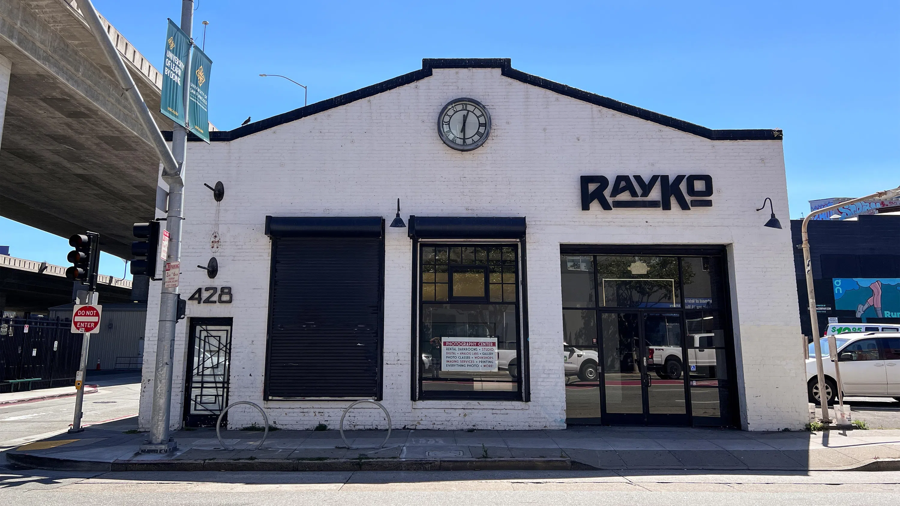 An exterior view of RayKo Photo Center in downtown San Francisco.