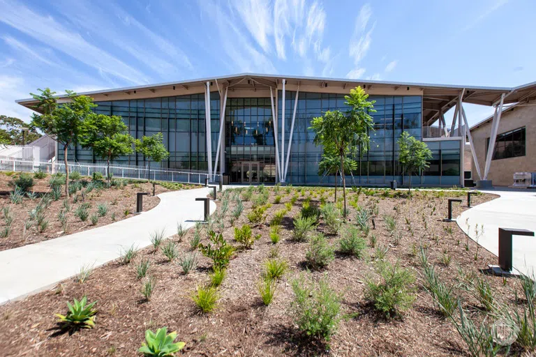 This is an exterior view of the Christ College Wing of the Borland-Manske Center.