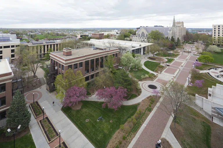 Hitchcock Communication Arts Building from above