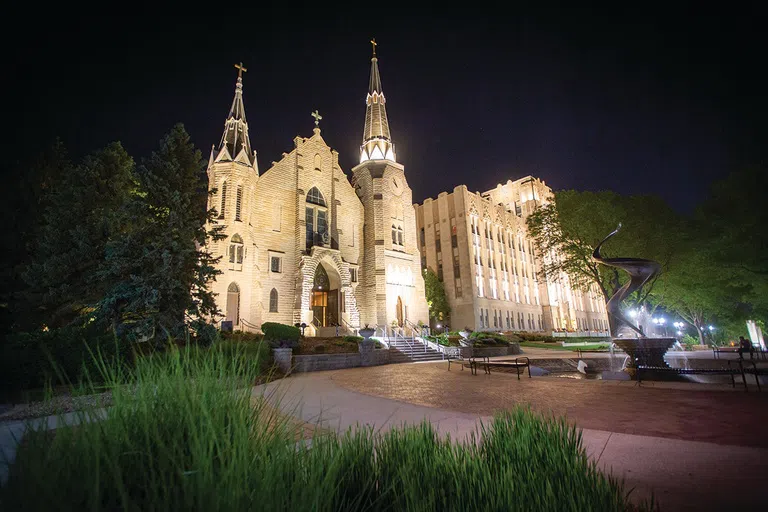 St. John's Church at night