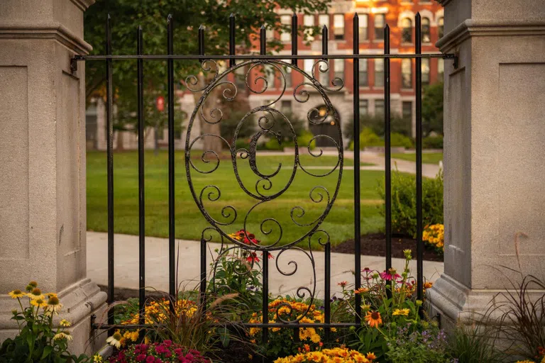 iron gate with letter "C"