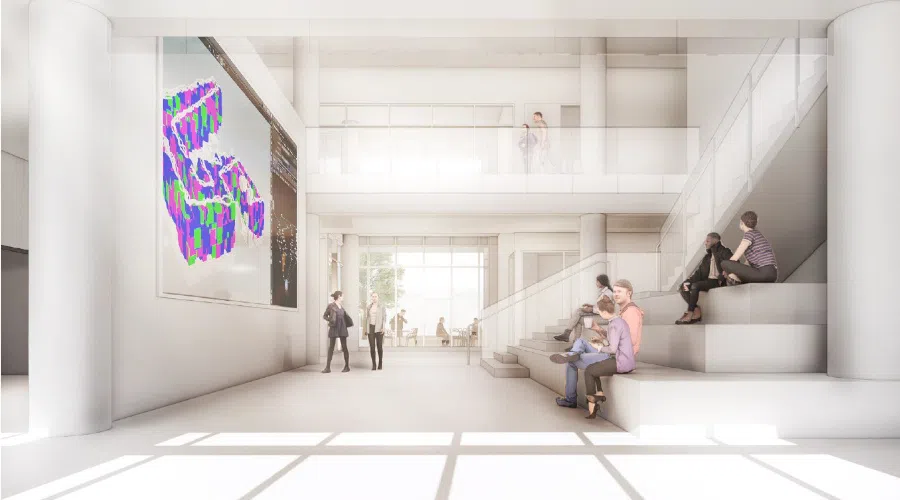 rendering of new building lobby