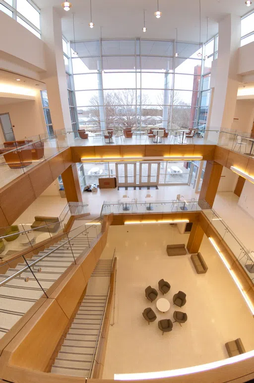 The atrium of the Life Sciences Facility