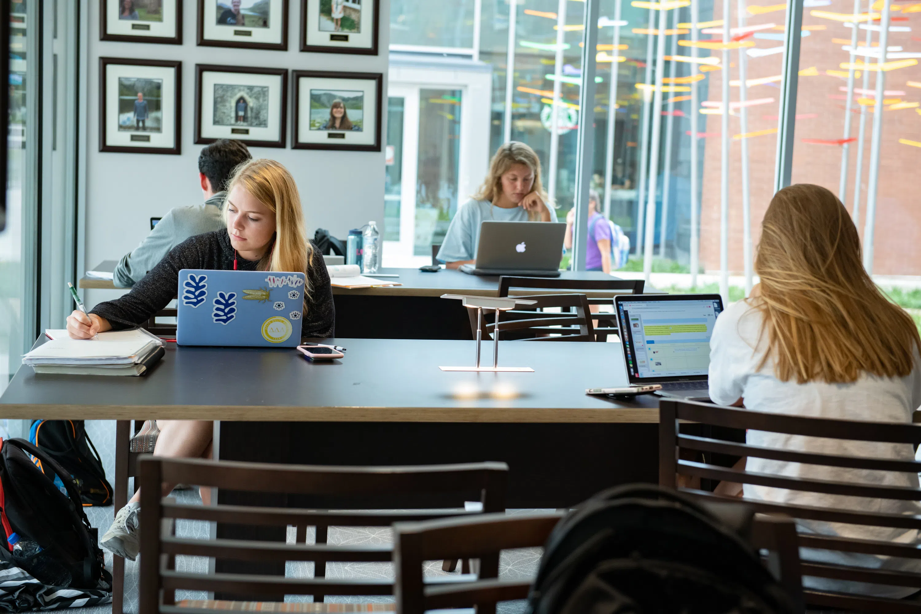 Students spend time studying in the Honors Residential College.
