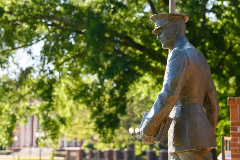 Situated between Memorial Chapel and Bowman Field, Clemson’s first military drill complex, the 18 steps in Military Heritage Plaza are inscribed with ideals instilled in the Clemson cadet. In addition to the ideals found in Clemson cadets, Military Heritage Plaza showcases an array of ribbons and honors awarded to Clemson cadets, the footprints of brave servicemen and inscriptions from a variety of classes.