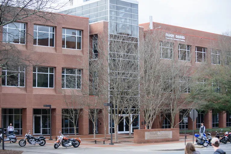 The exterior of the Fluor Daniel Engineering Innovation Building.