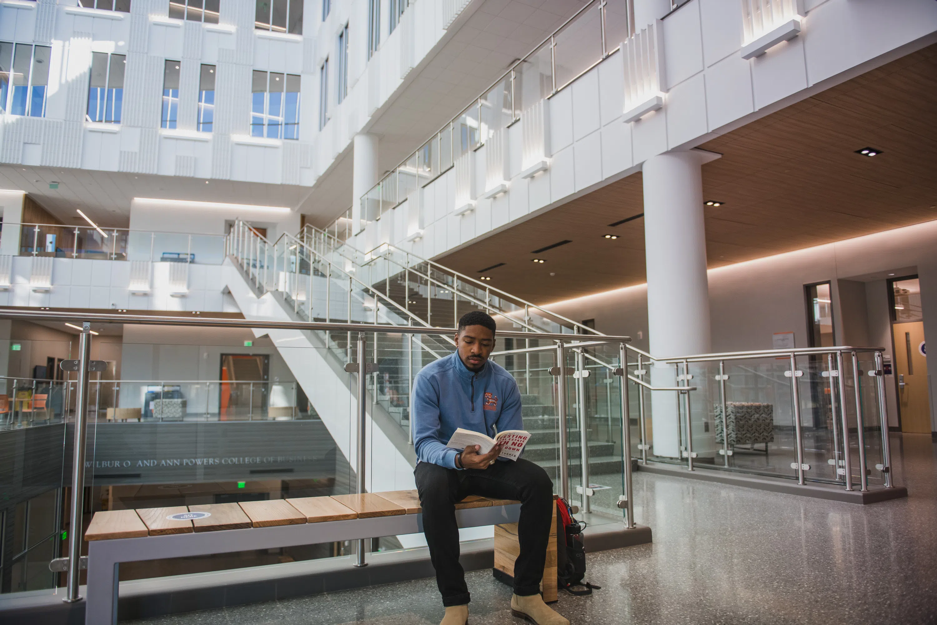 Student Marcus Crawford in the Wilbur O. and Ann Powers College of Business
