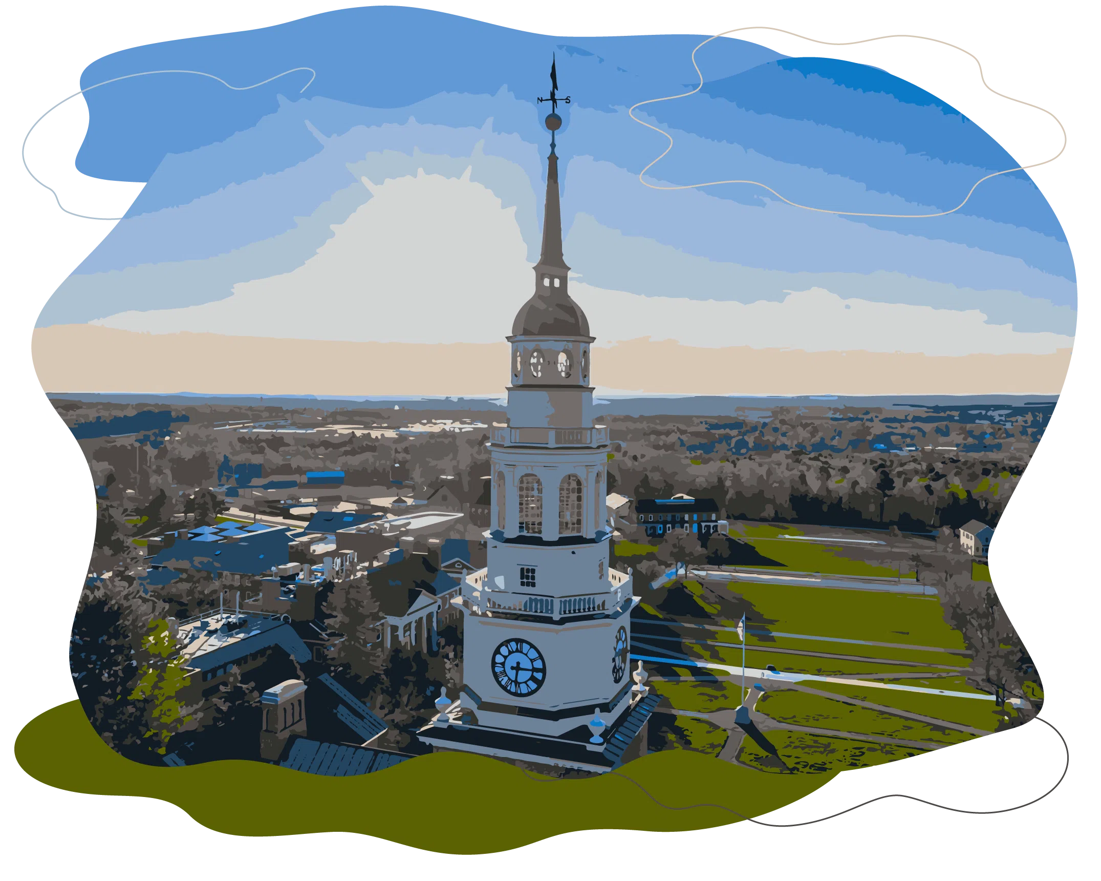 Colby College aerial view