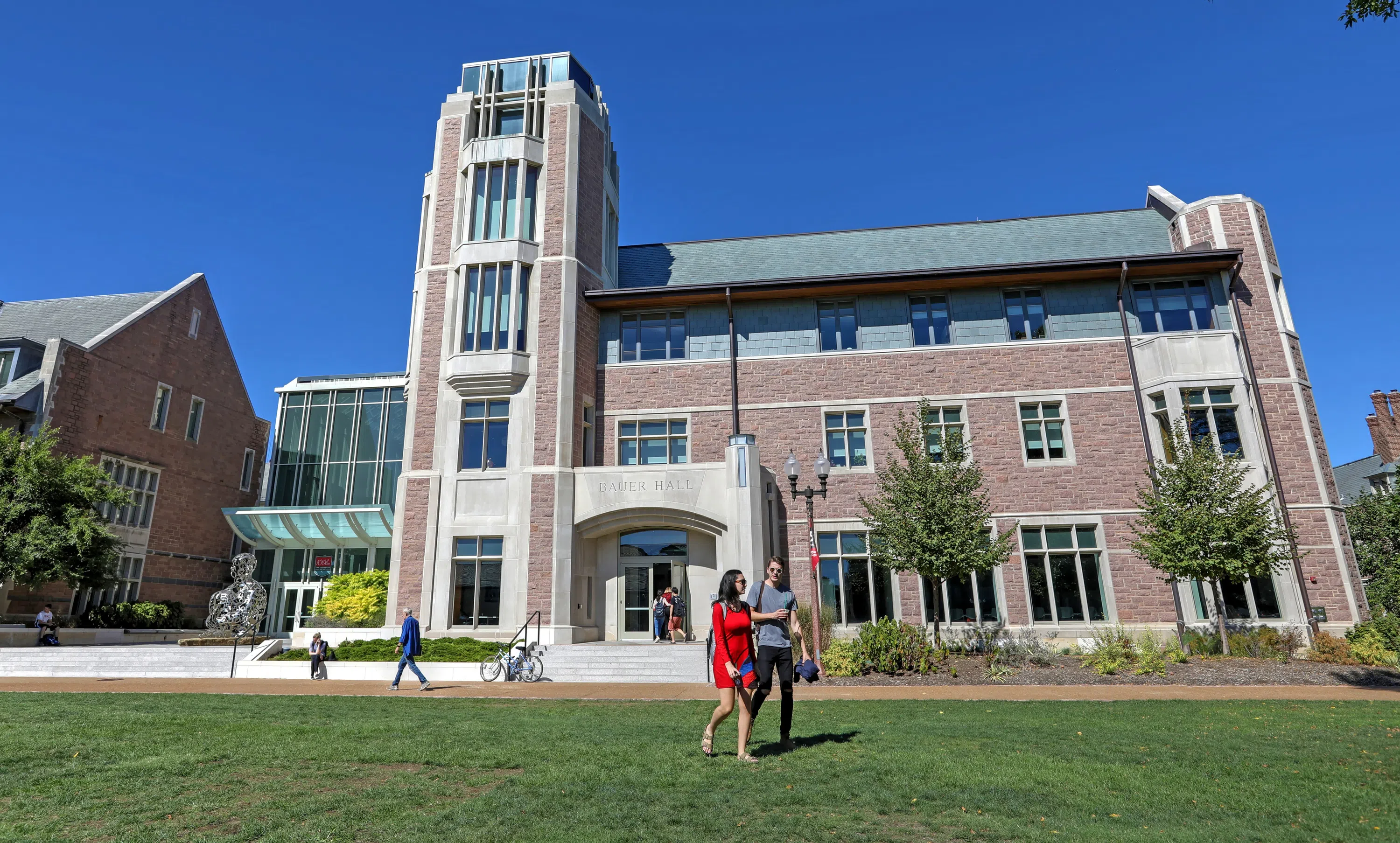 A photo of the Bauer Hall exterior
