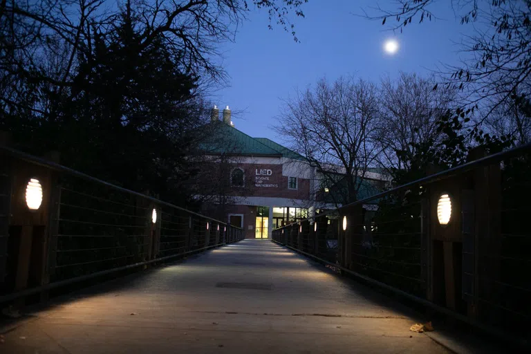 Lied Science and Mathematics Building at Night