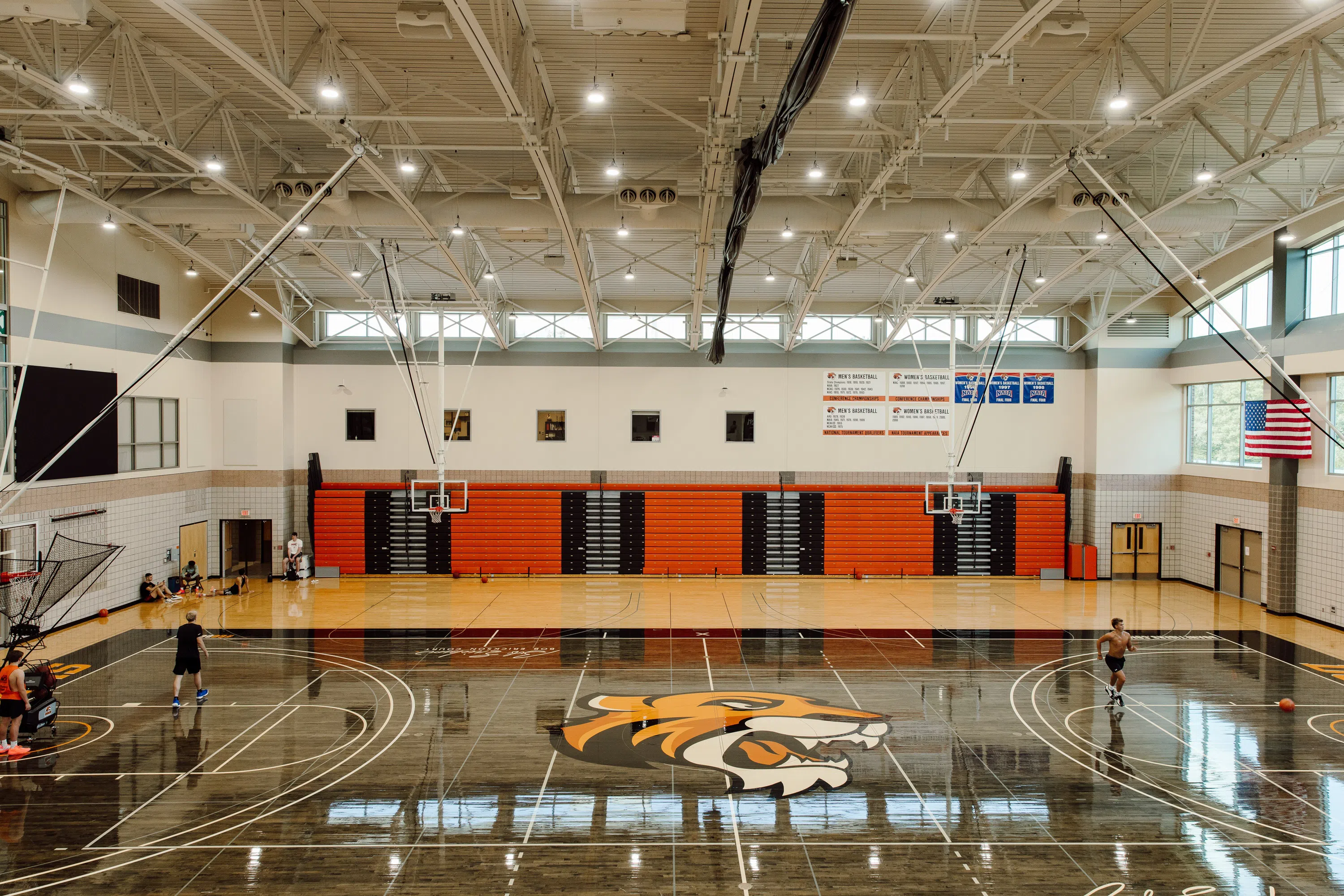 Basketball and volleyball court