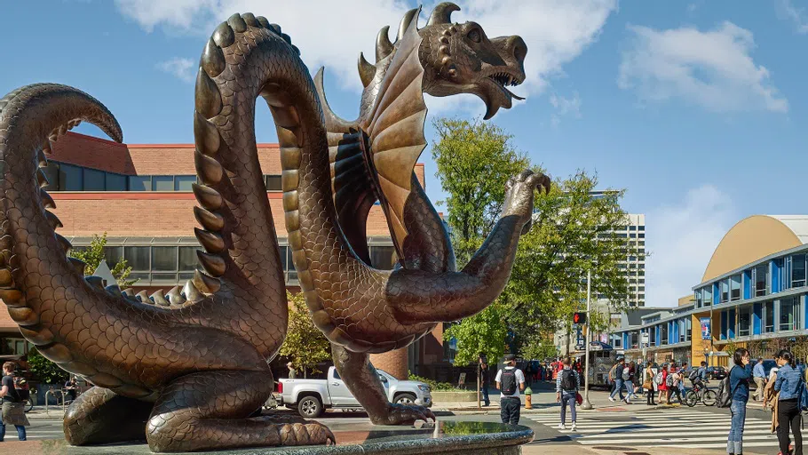 Dragon statue at 33rd and Market Street