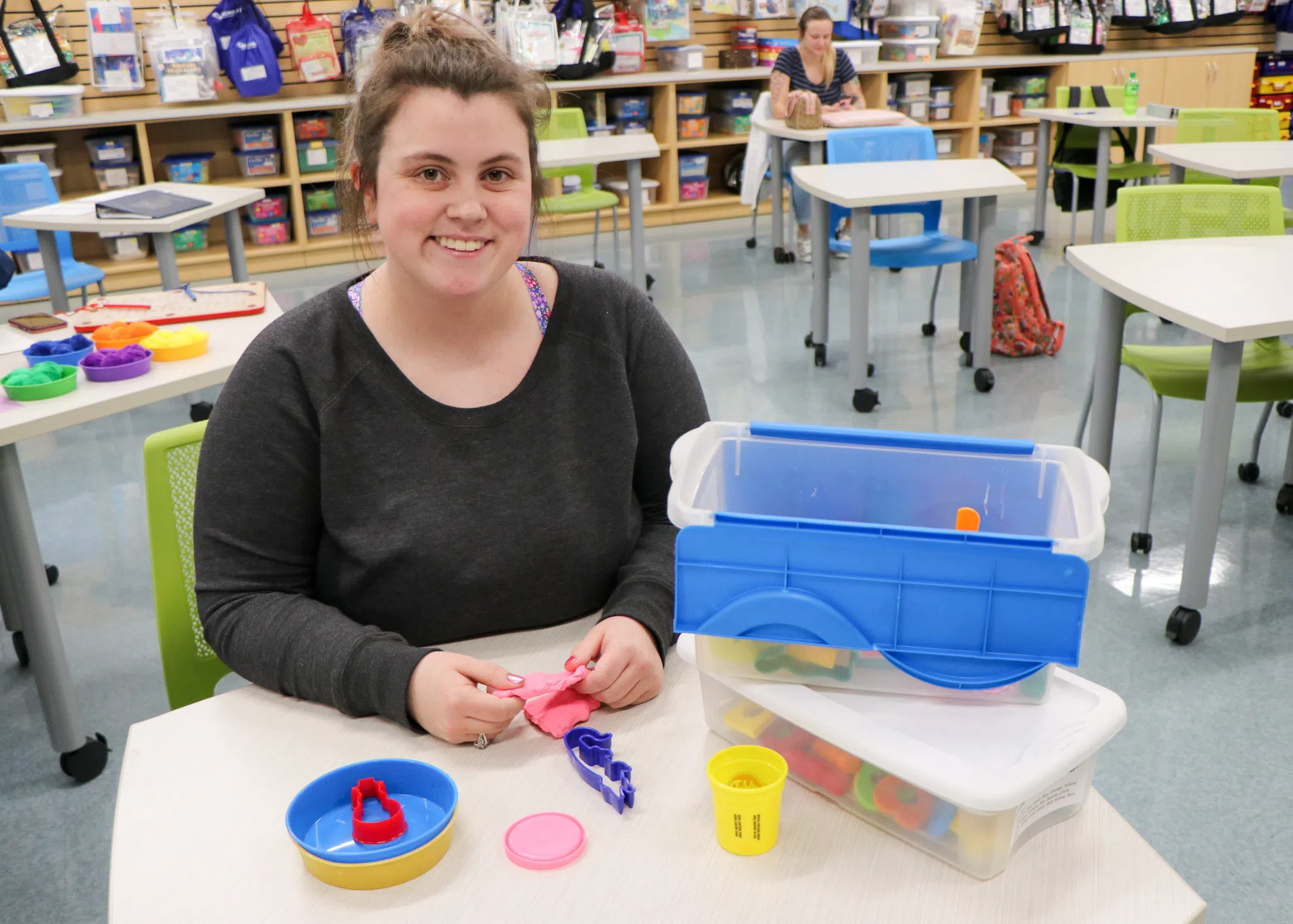 ECTC Interdisciplinary Early Childhood Education student engages with hands-on play activities.  