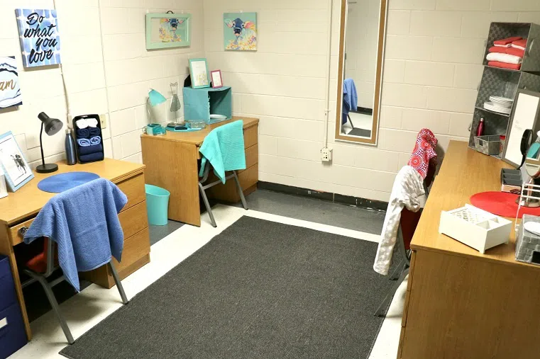 Salley Hall has a shared living space in each suite.