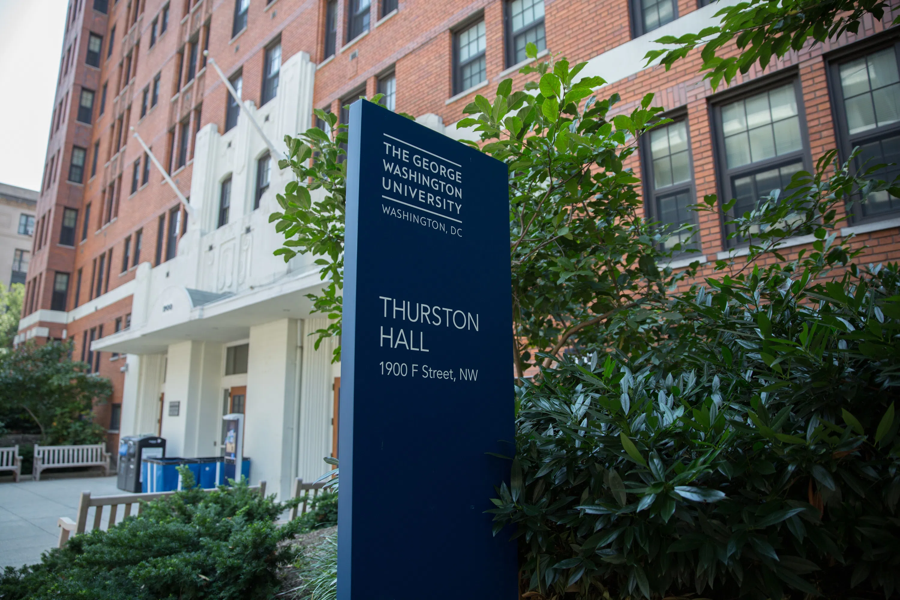 Thurston Hall sign on the exterior
