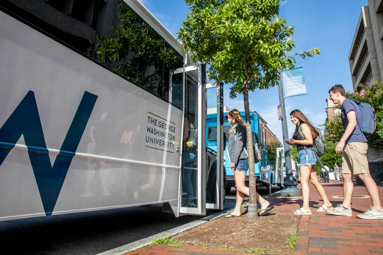 Students boarding the bus