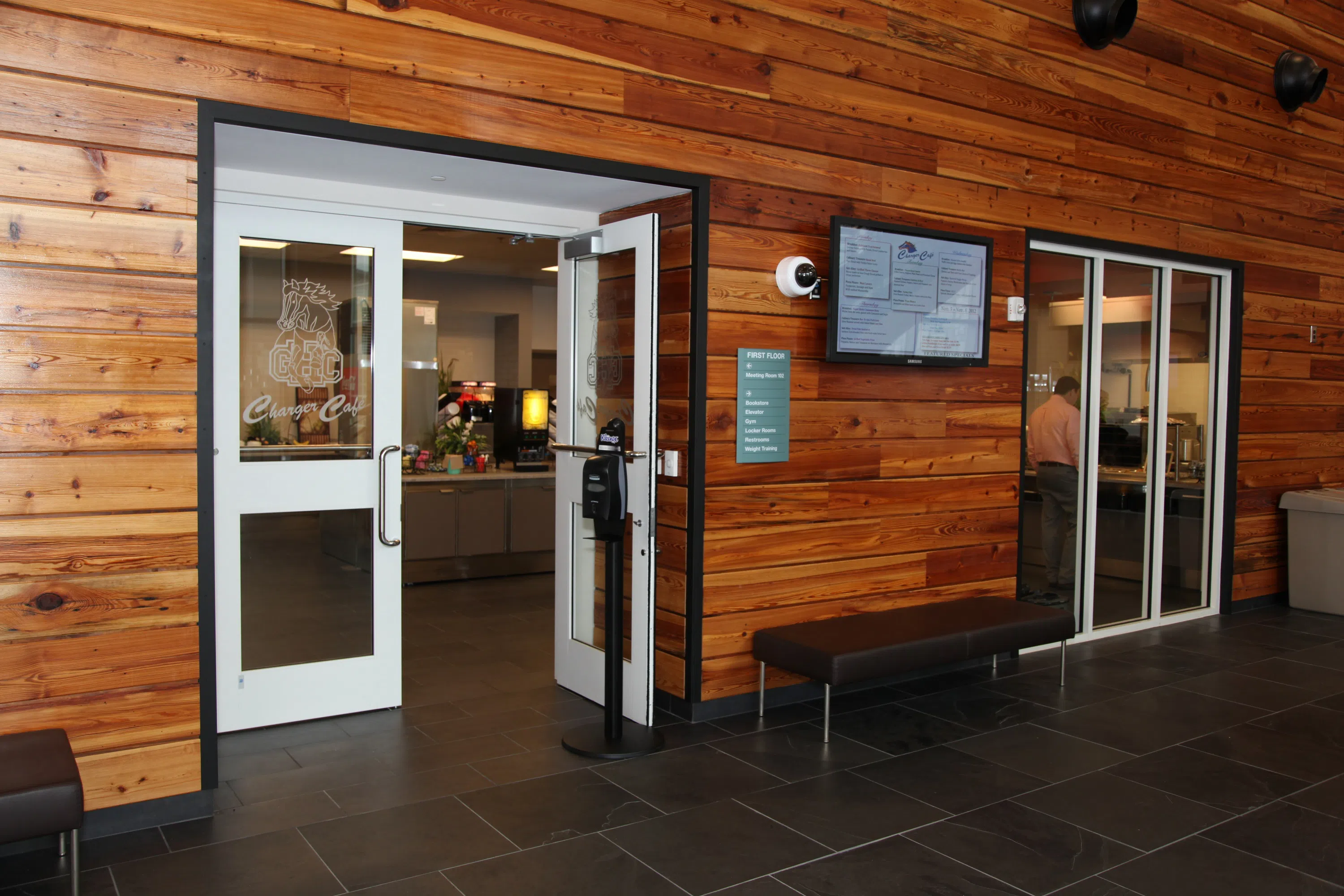 Entrance to Charger Café in Building B