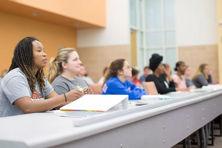 Students paying attention during a class session