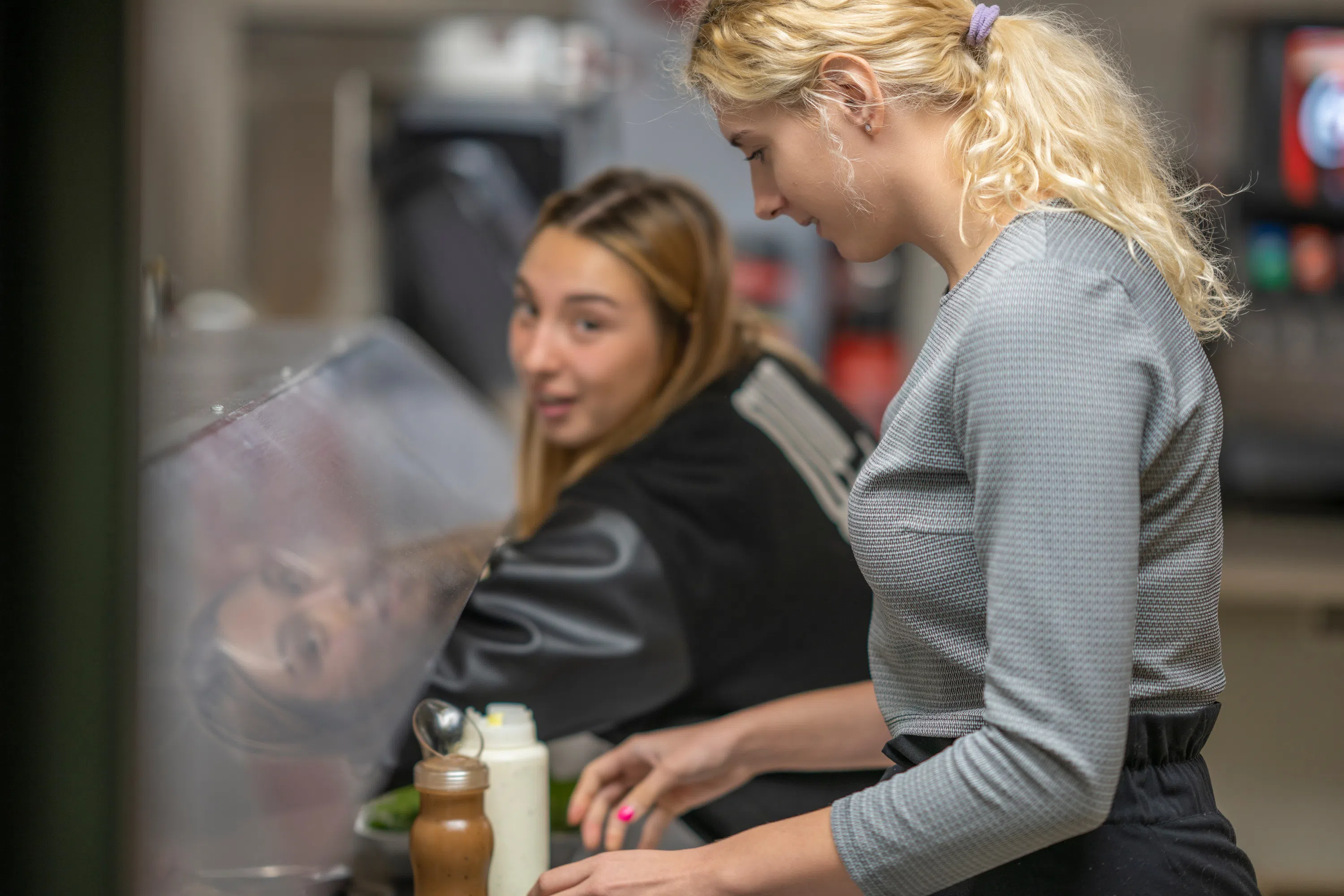 Students get food from the McCorkle Café