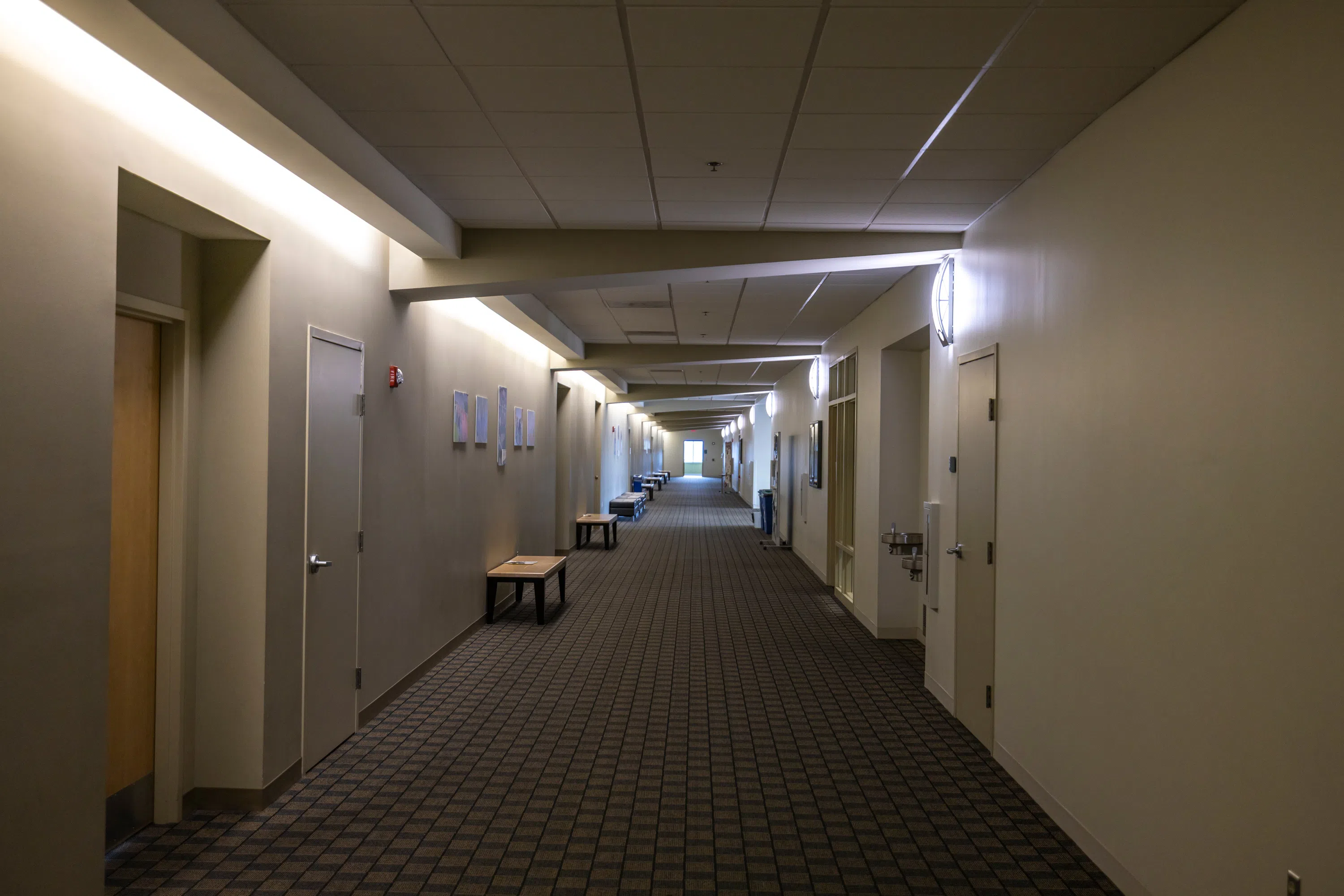 Interior of third floor hallway