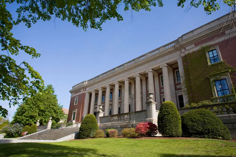 landscape and exterior of library building