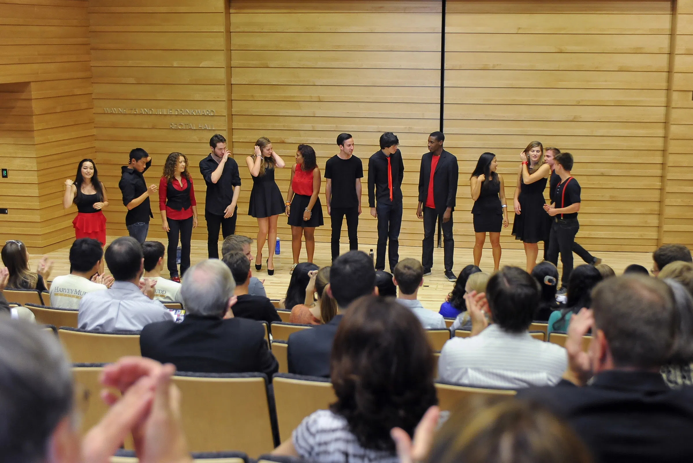 Students performing in recital hall