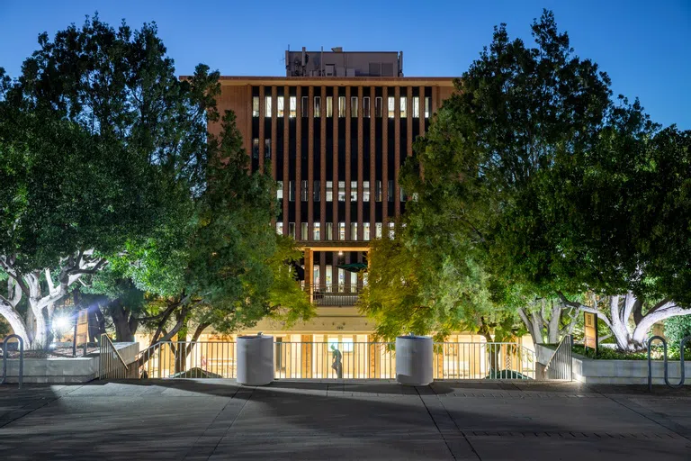 Sprague building at night