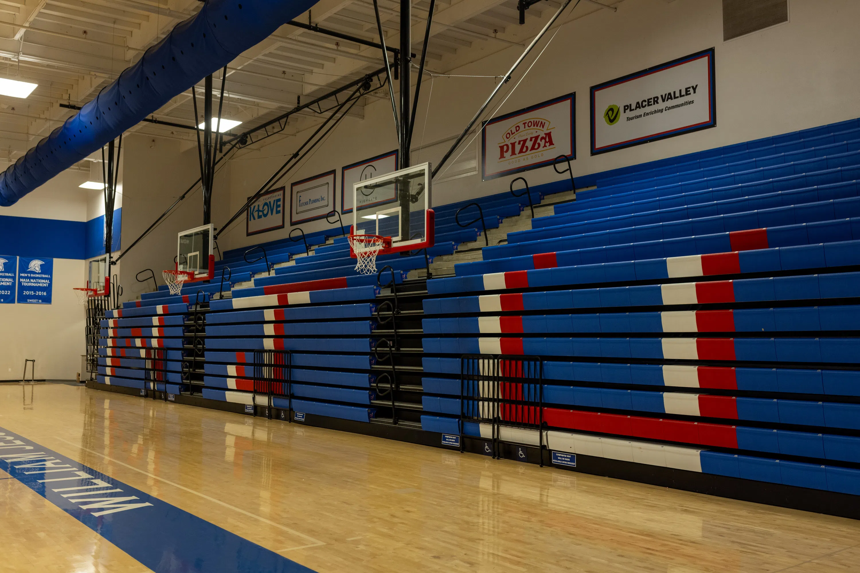 Athletic bleachers collapsed spelling our WJU