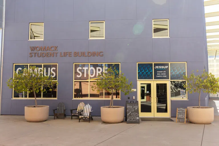 Exterior of Womack Student Life Building