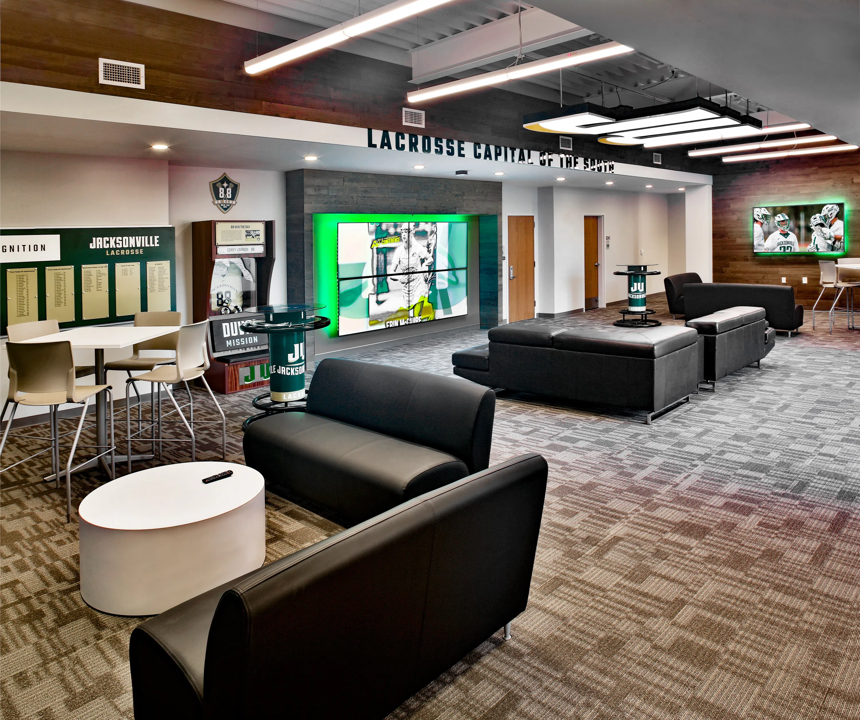 This is the main lobby of the Rock Lacrosse Center. 