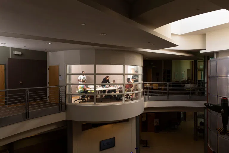 Study pod inside of the Davis College of Business. 