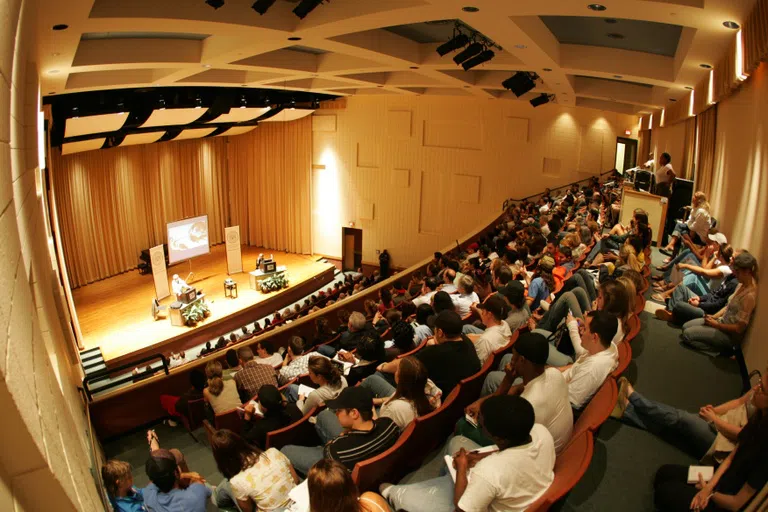 Audience sitting in front of stage