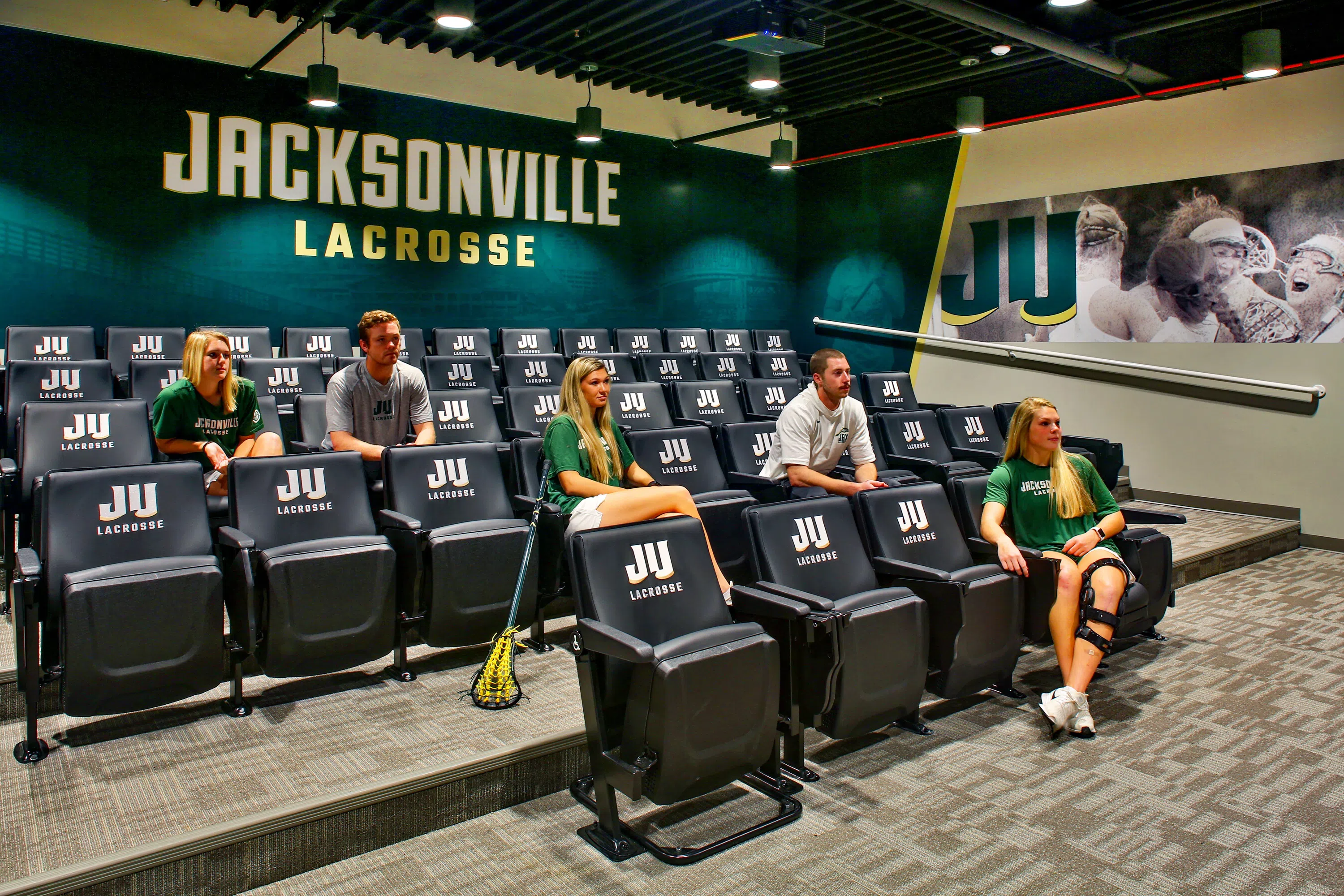 The Rock Lacrosse Center is equipped with a film room.
