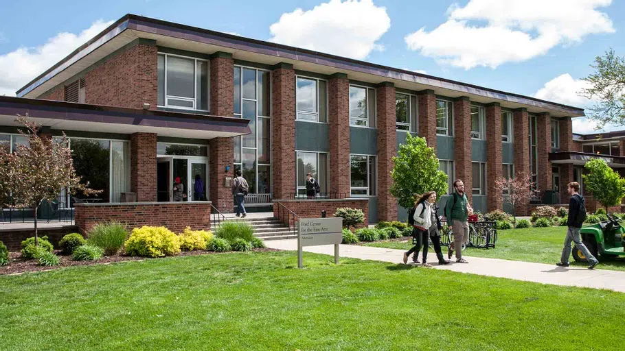 Students head to class in the Ford Center for the Fine Arts