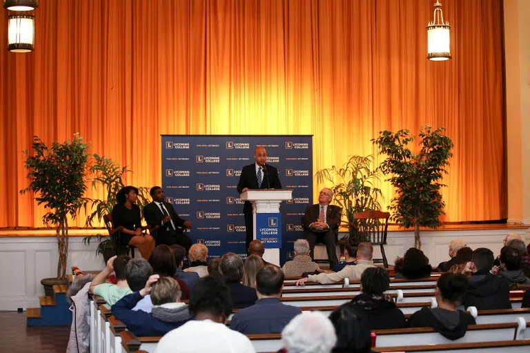 A plaque presentation for MLK held in Clarke Chapel