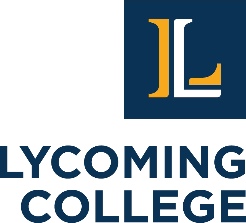 Lycoming College logo with a navy, gold, and white "L" icon.